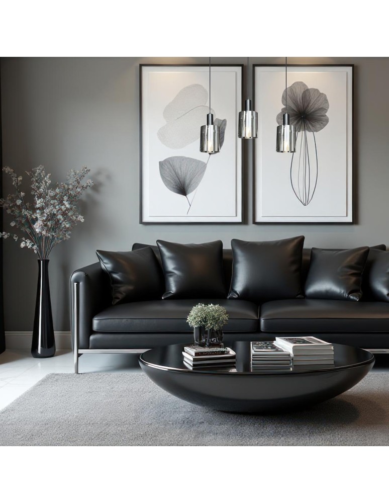 Pendant lamps on a strip - Milagro Arcadia Black 3xE27 pendant lamp ML1819 - product kolory-swiatla.pl 4