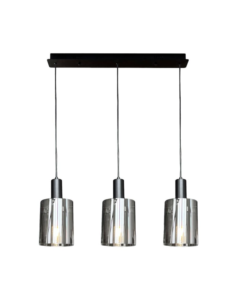 Pendant lamps on a strip - Milagro Arcadia Black 3xE27 pendant lamp ML1819 - product kolory-swiatla.pl 6