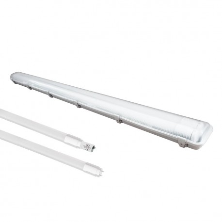 Eko-Light ZESTAW OPRAWA HERMETYCZNA 2x120cm POD ŚWIETLÓWKĘ LED + 2x ŚWIETLÓWKI LED 18W 120CM 3000K EKH2339