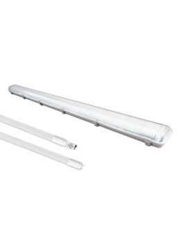 Eko-Light ZESTAW OPRAWA HERMETYCZNA 2x120cm POD ŚWIETLÓWKĘ LED + 2x ŚWIETLÓWKI LED 18W 120CM 3000K EKH2339