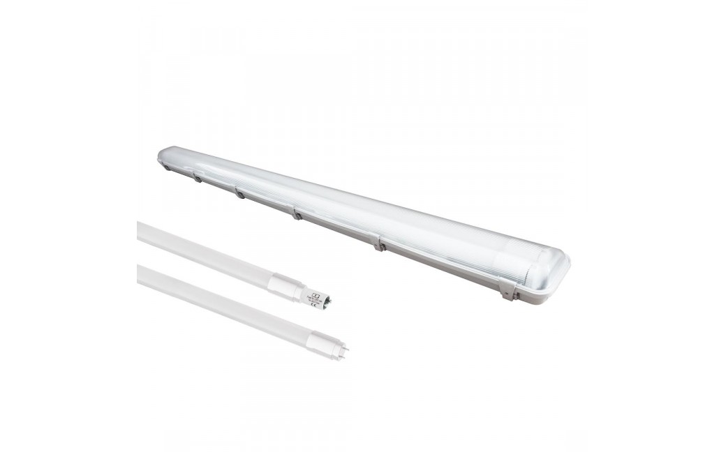 Eko-Light ZESTAW OPRAWA HERMETYCZNA 2x120cm POD ŚWIETLÓWKĘ LED + 2x ŚWIETLÓWKI LED 18W 120CM 3000K EKH2339