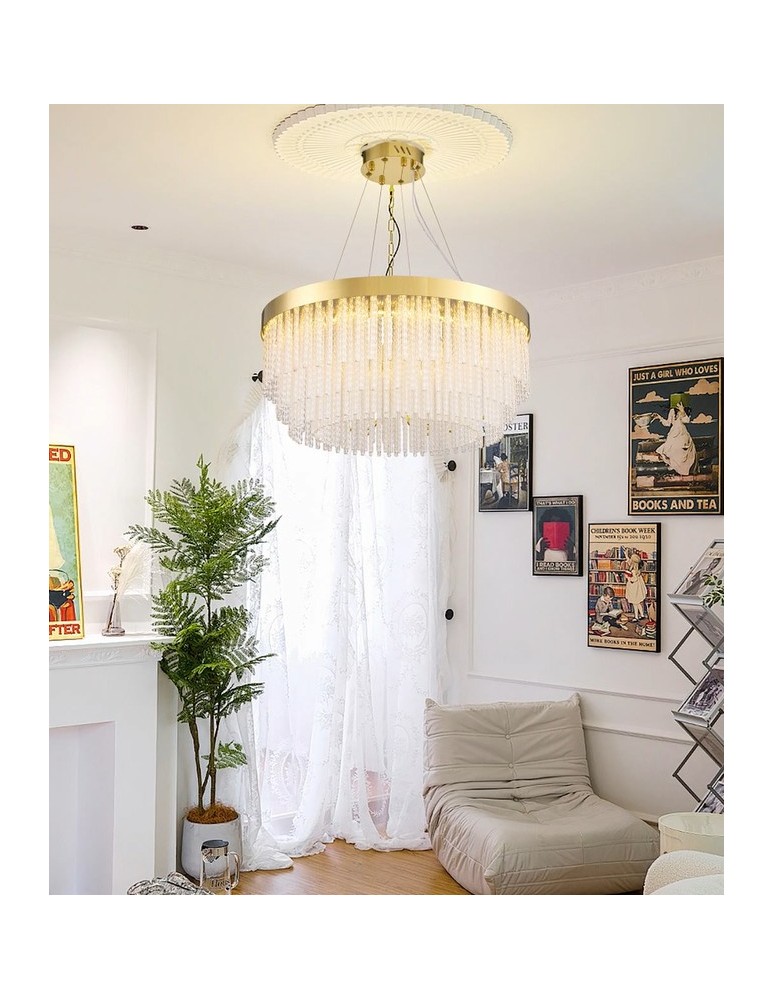 Glamour pendant lamps - Step Into Design GLORIA LED crystal pendant lamp 60 cm gold ST-DL8511 - product kolory-swiatla.pl 7