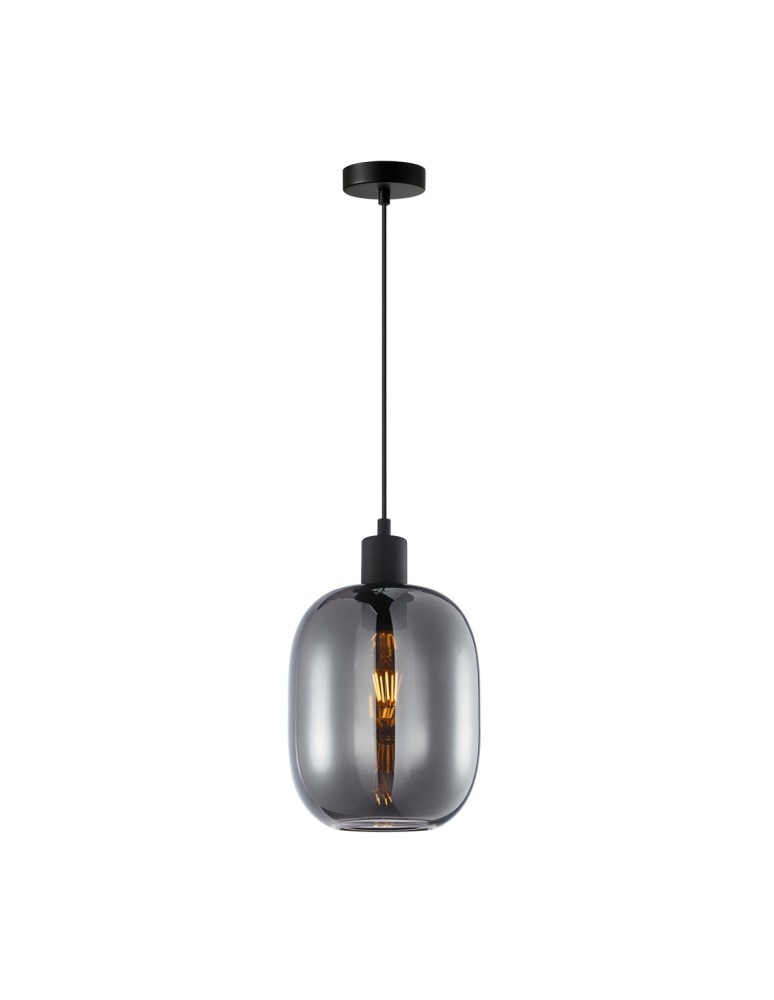 Single pendant lamps - ITALUX Talia Pendant 1xE27 40W Smoky Black PND-36479A-1-BK-SG - product kolory-swiatla.pl 4