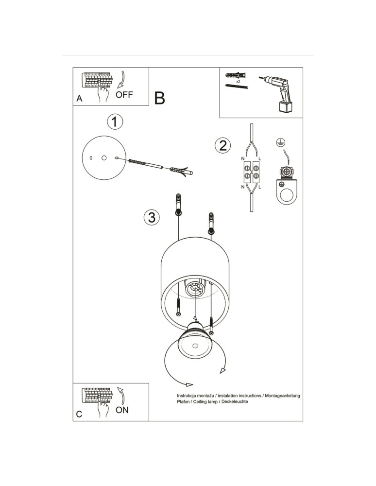 Ceiling lamps - Sollux Plafond ORBIS 1 white SL.0021 - product kolory-swiatla.pl 6