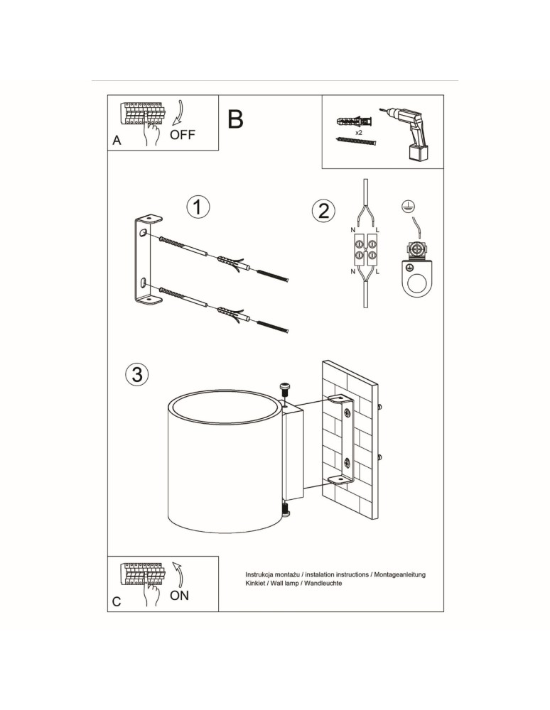 Wall lamps - Sollux Wall lamp ORBIS 1 white SL.0050 - product kolory-swiatla.pl 8