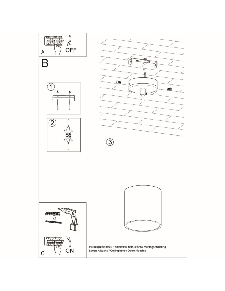 Pendant lamps - Sollux ORBIS 1 pendant lamp black SL.0051 - product kolory-swiatla.pl 6