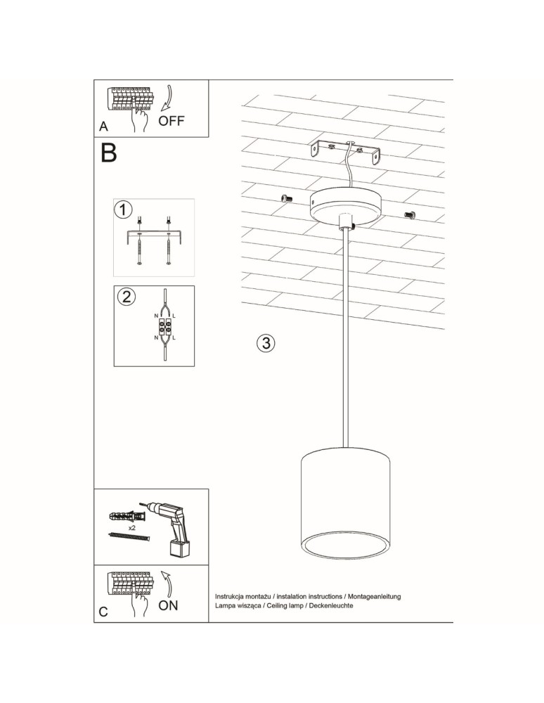 Pendant lamps - Sollux ORBIS 1 pendant lamp white SL.0053 - product kolory-swiatla.pl 6