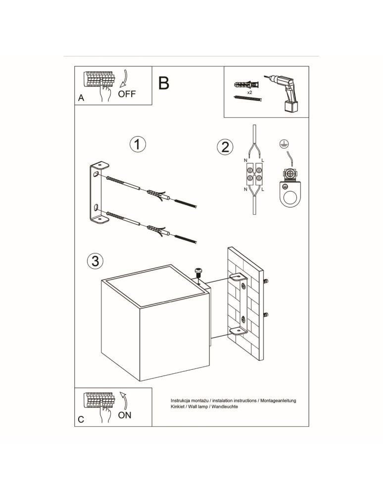 Wall lamps - Sollux Wall lamp QUAD 1 white SL.0059 - product kolory-swiatla.pl 7