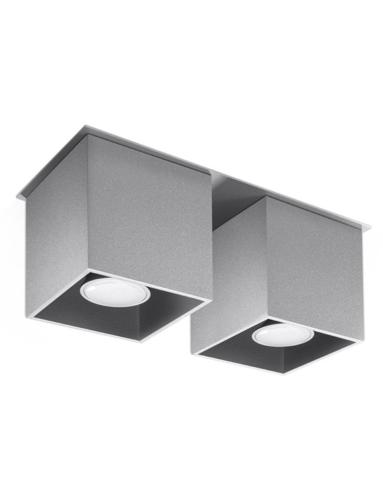 Ceiling lamps - Sollux Plafond QUAD 2 gray SL.0064 - product kolory-swiatla.pl 1