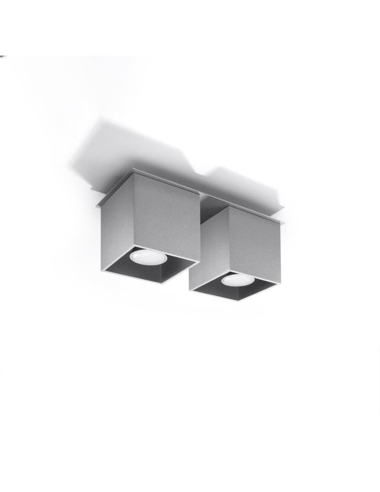 Ceiling lamps - Sollux Plafond QUAD 2 gray SL.0064 - product kolory-swiatla.pl 2