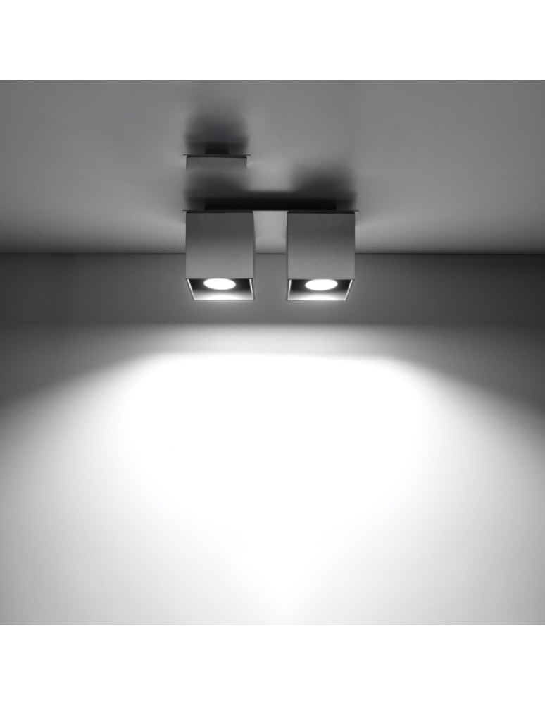 Ceiling lamps - Sollux Plafond QUAD 2 gray SL.0064 - product kolory-swiatla.pl 3