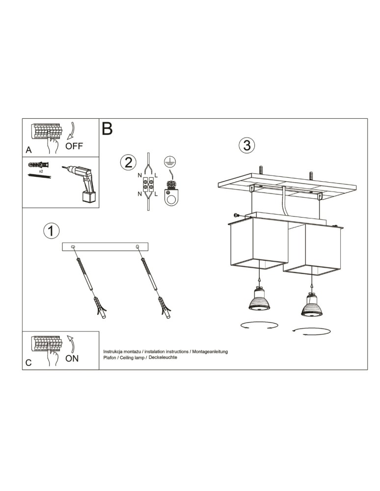 Ceiling lamps - Sollux Plafond QUAD 2 white SL.0065 - product kolory-swiatla.pl 6