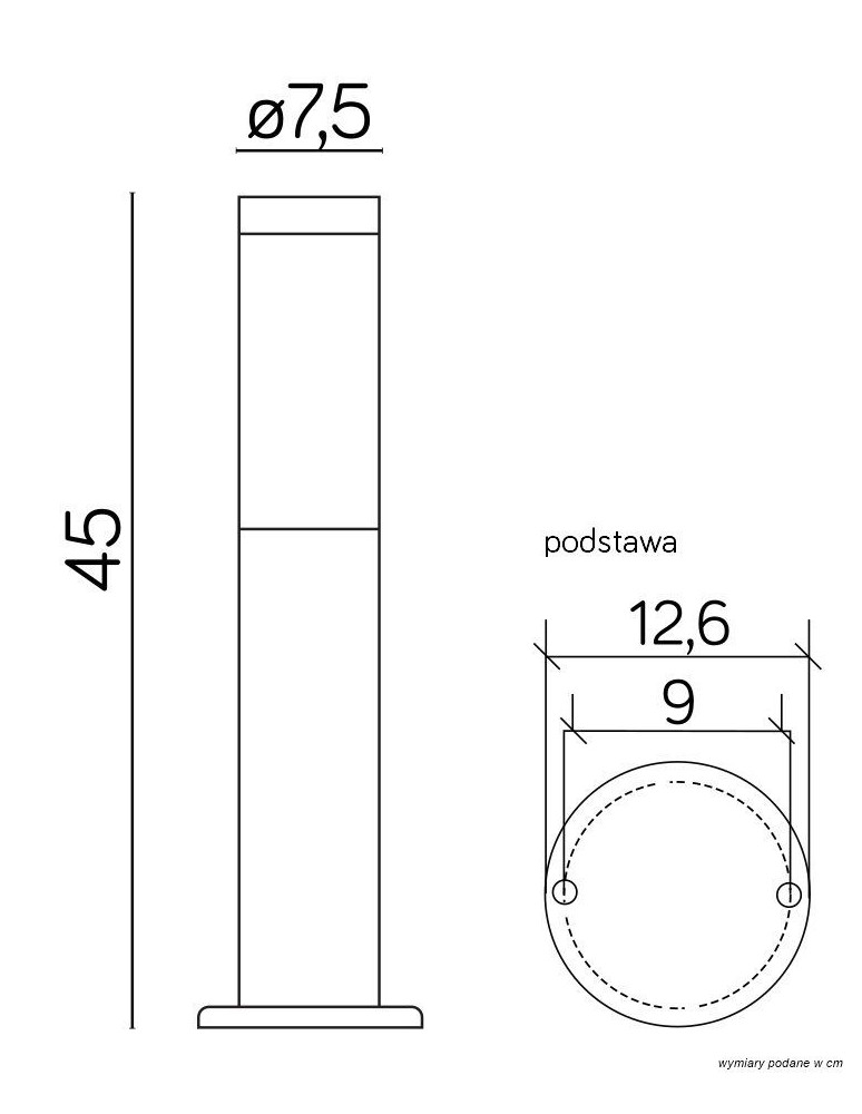 Standing garden lamps - SU-MA Inox Black ST 022-450 BL Standing - product kolory-swiatla.pl 2