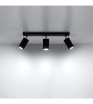 Ceiling lamps - Sollux Plafond RING 3L black SL.0093 - product 3