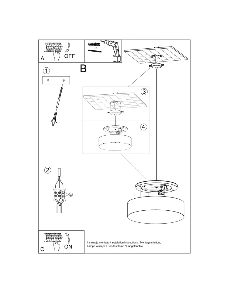 Pendant lamps - Sollux ARENA 45 pendant lamp white SL.0120 - product kolory-swiatla.pl 5