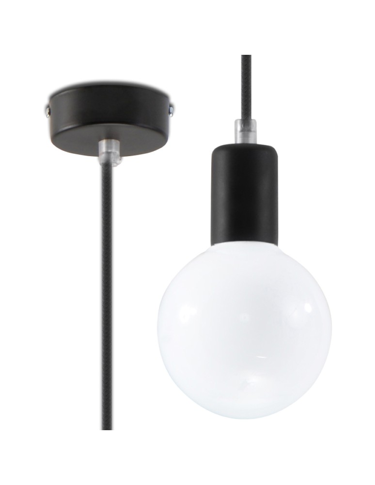 Pendant lamps - Sollux EDISON pendant lamp black SL.0152 - product kolory-swiatla.pl 1