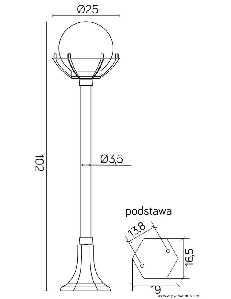 Standing garden lamps - SU-MA Balls with basket 200 102 cm K 5002/2/KPO Standing - product kolory-swiatla.pl 7