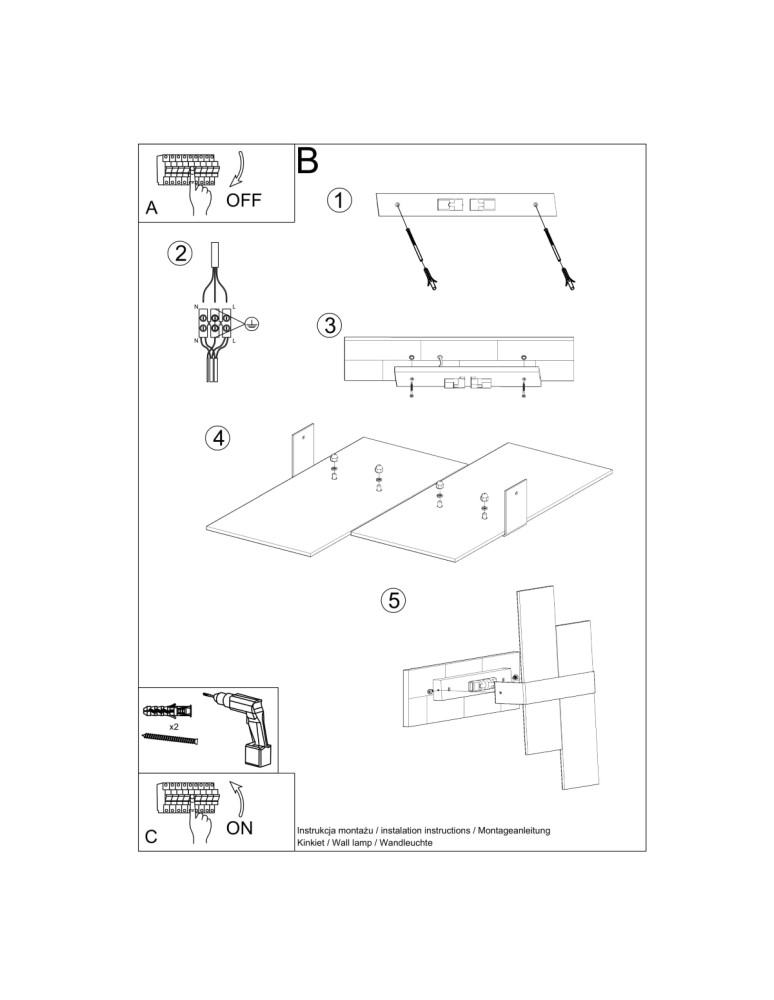 Wall lamps - Sollux Wall lamp MASSIMO chrome SL.0187 - product kolory-swiatla.pl 5