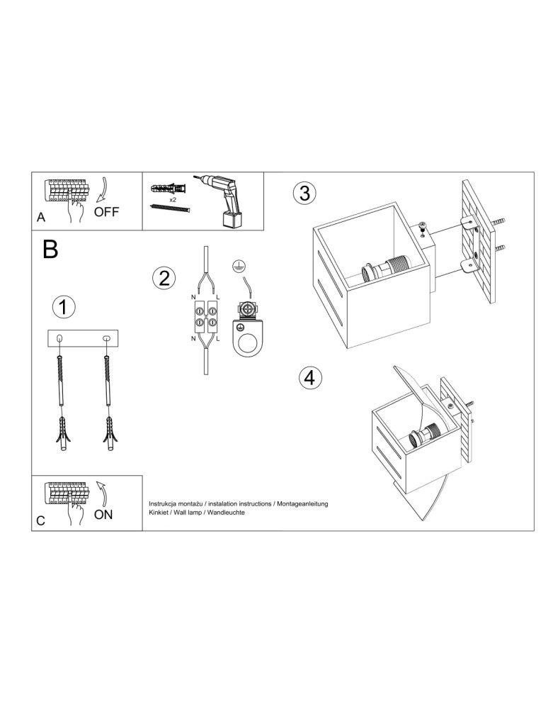 Wall lamps - Sollux Wall lamp LORETO black SL.0201 - product kolory-swiatla.pl 7