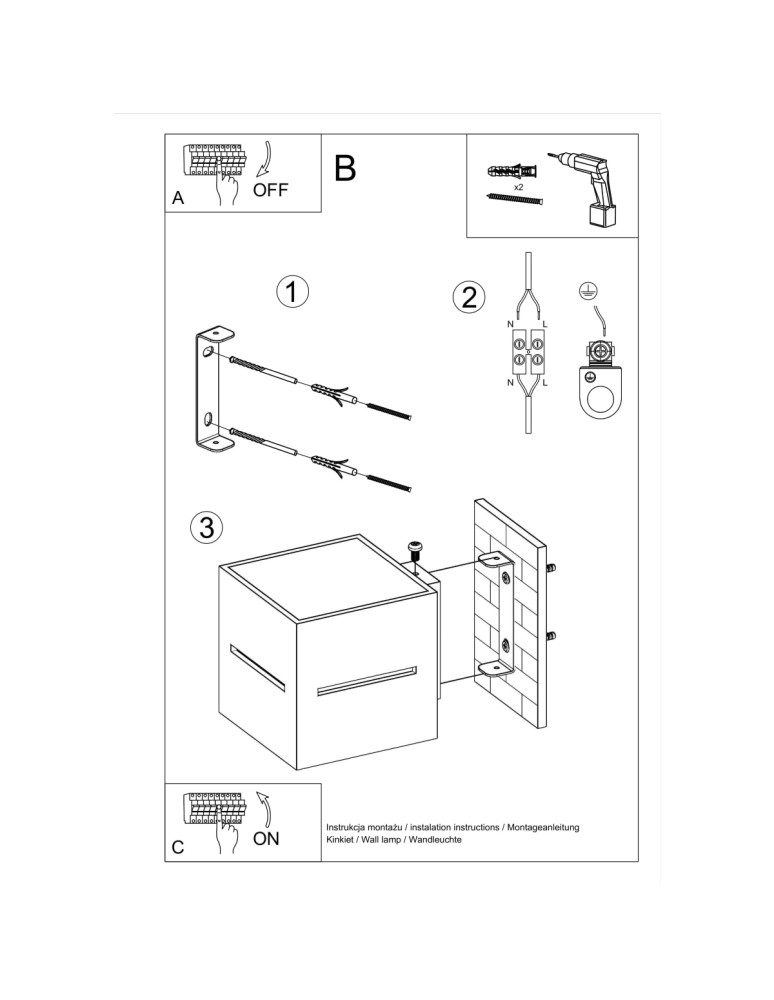 Wall lamps - Sollux Wall lamp LOBO white SL.0206 - product kolory-swiatla.pl 7