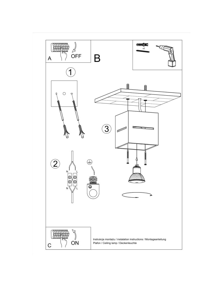 Ceiling lamps - Sollux Plafond LOBO gray SL.0208 - product kolory-swiatla.pl 6