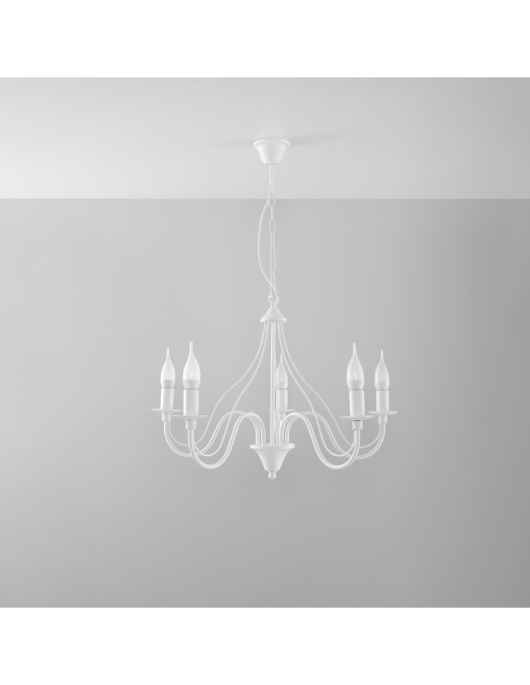 Chandeliers - Sollux Chandelier MINERWA 5 white SL.0214 - product kolory-swiatla.pl 2