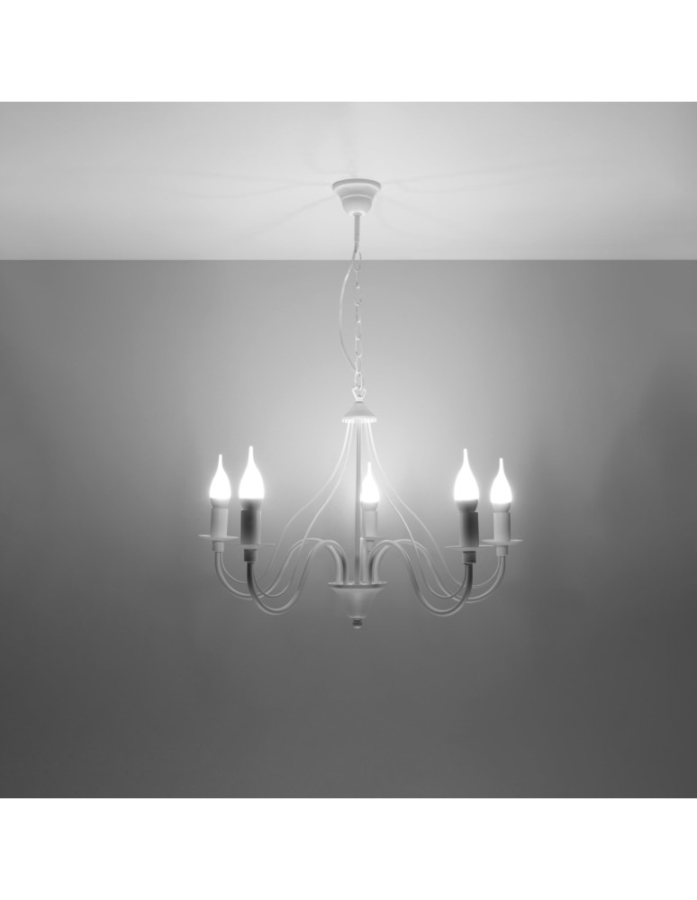 Chandeliers - Sollux Chandelier MINERWA 5 white SL.0214 - product kolory-swiatla.pl 3