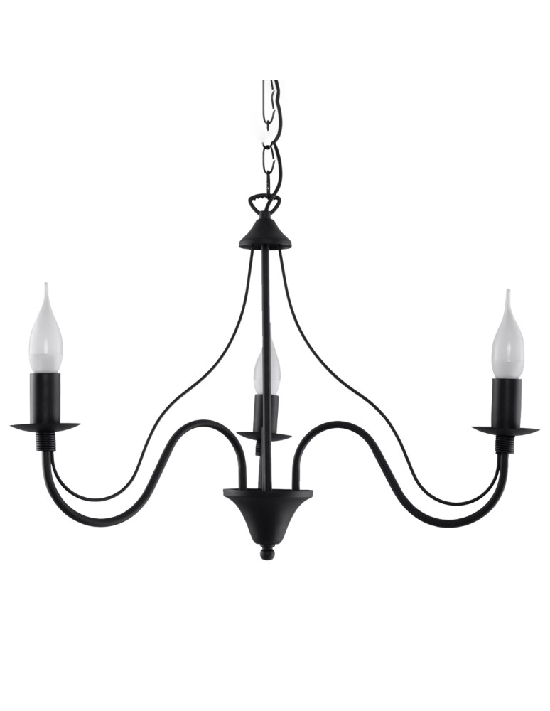 Chandeliers - Sollux Chandelier MINERWA 3 black SL.0217 - product kolory-swiatla.pl 1