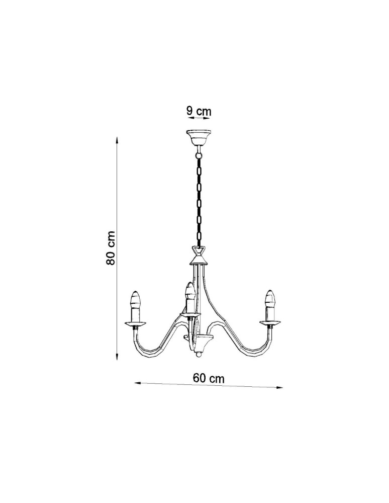 Chandeliers - Sollux Chandelier MINERWA 3 black SL.0217 - product kolory-swiatla.pl 4