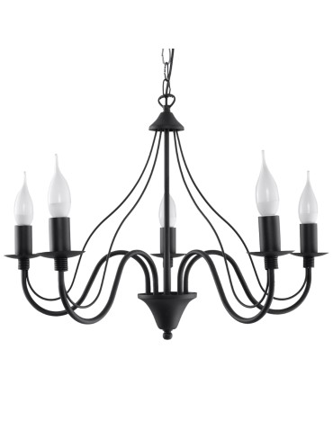 Sollux Chandelier MINERWA 5 black SL.0218