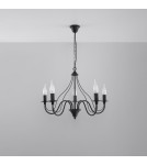 Chandeliers - Sollux Chandelier MINERWA 5 black SL.0218 - product 2