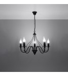 Chandeliers - Sollux Chandelier MINERWA 5 black SL.0218 - product 3