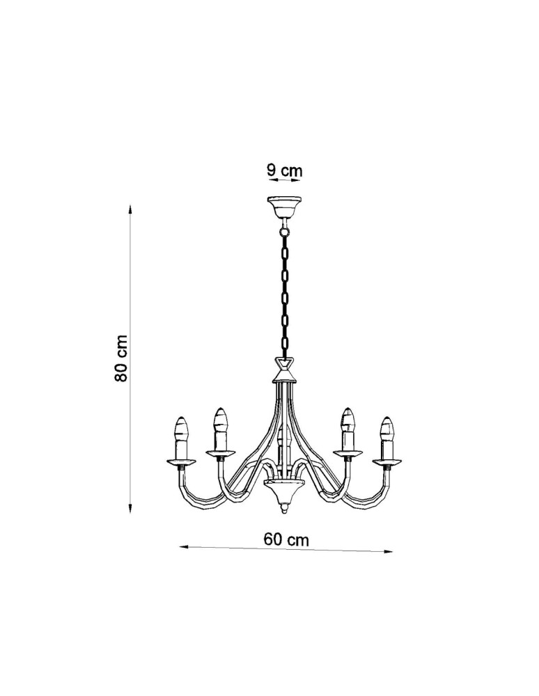 Chandeliers - Sollux Chandelier MINERWA 5 black SL.0218 - product kolory-swiatla.pl 4