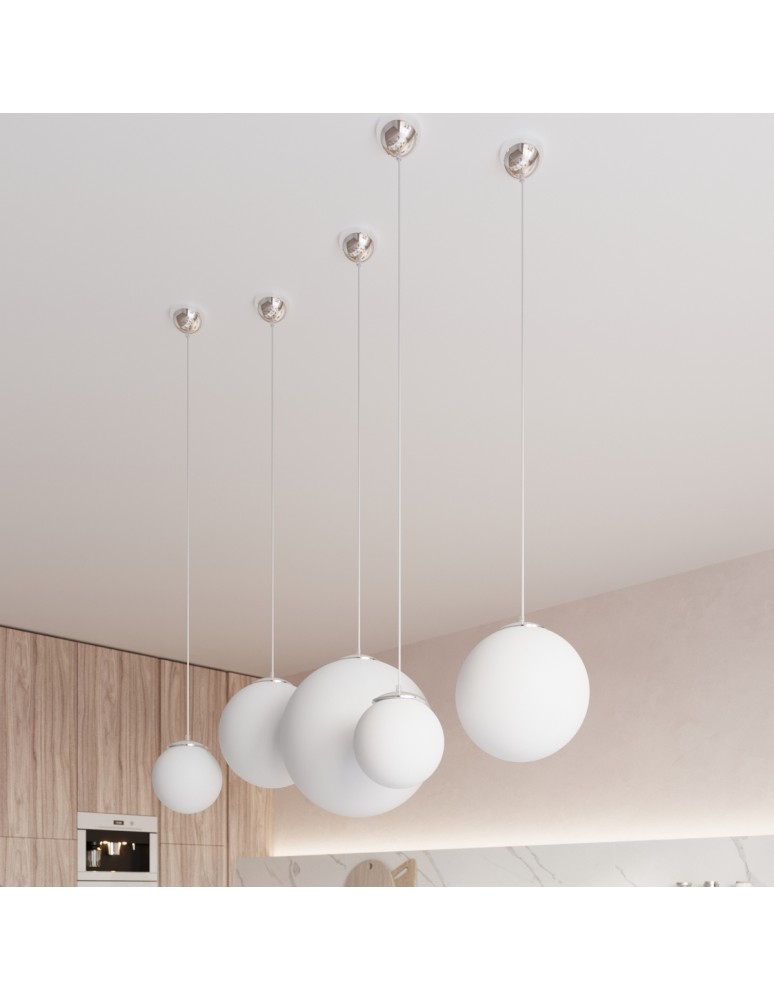 Pendant lamps - Sollux UGO 30 chrome pendant lamp SL.0264 - product kolory-swiatla.pl 6
