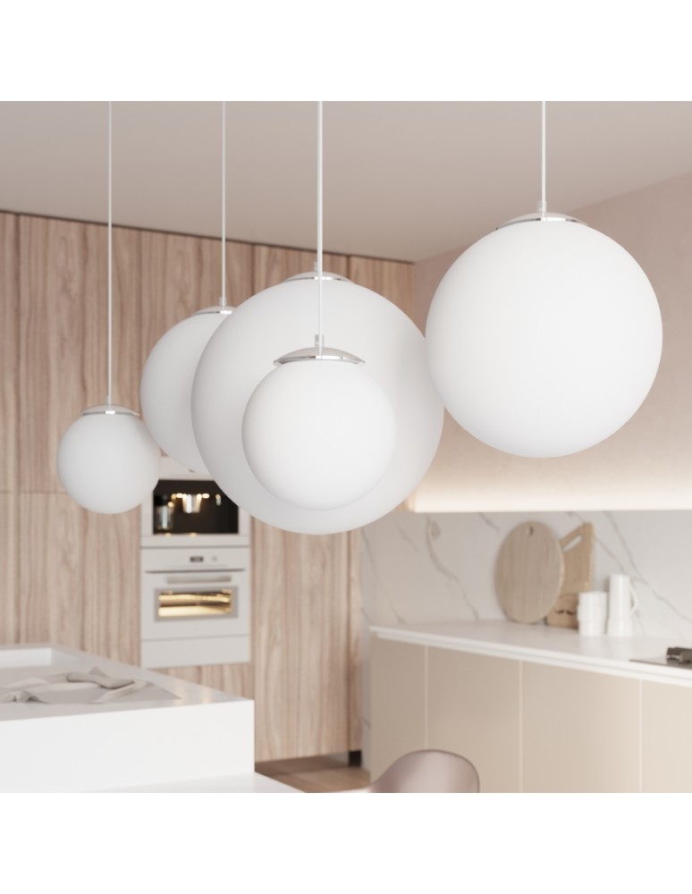 Pendant lamps - Sollux UGO 30 chrome pendant lamp SL.0264 - product kolory-swiatla.pl 8
