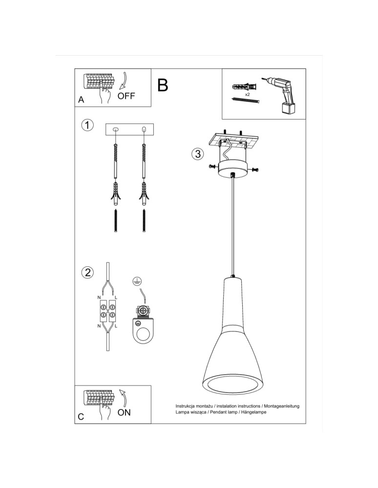 Pendant lamps - Sollux EMPOLI pendant lamp SL.0280 - product kolory-swiatla.pl 5