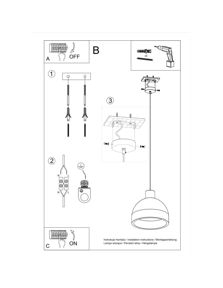 Pendant lamps - Sollux DAMASO pendant lamp SL.0281 - product kolory-swiatla.pl 5
