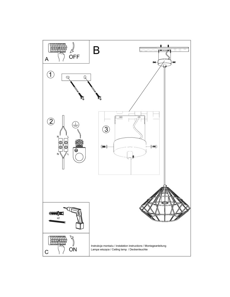 Pendant lamps - Sollux UMBERTO pendant lamp black SL.0294 - product kolory-swiatla.pl 5