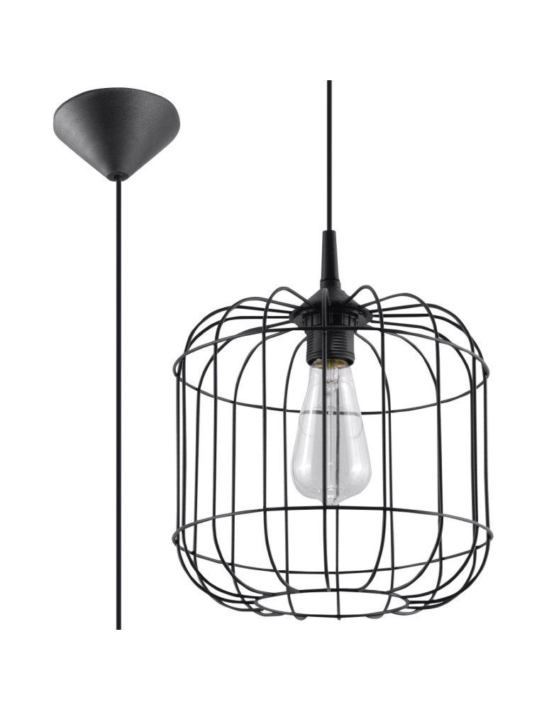 Sollux Lampa wisząca CELTA czarna SL.0296 Sollux Lampa wisząca CELTA czarna SL.0296