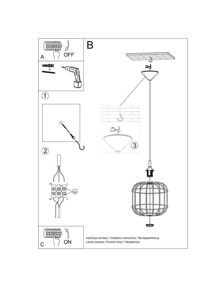 Sollux CELTA pendant lamp black SL.0296