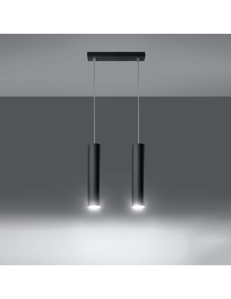 Pendant lamps - Sollux LAGOS 2 pendant lamp black SL.0328 - product kolory-swiatla.pl 3