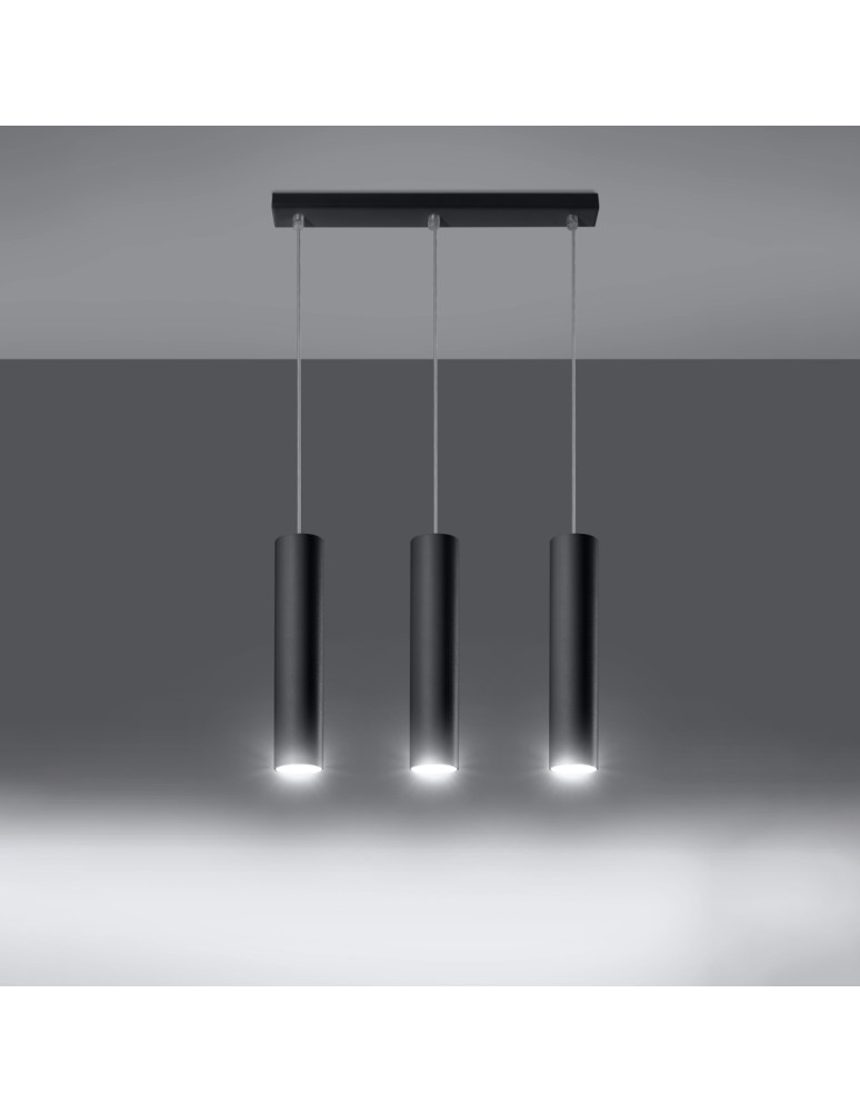 Sollux Lampa wisząca LAGOS 3L czarny SL.0329