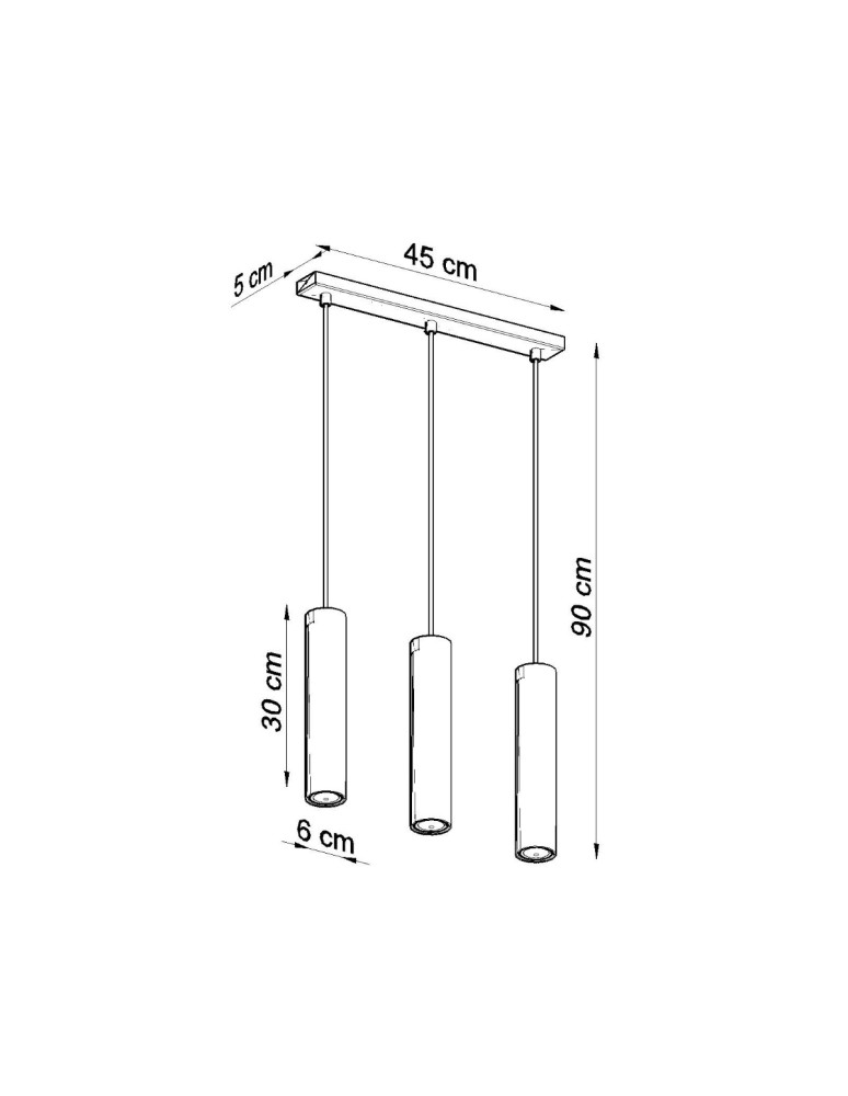 Pendant lamps - Sollux LAGOS 3L pendant lamp black SL.0329 - product kolory-swiatla.pl 4
