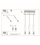 Pendant lamps - Sollux LAGOS 3L pendant lamp black SL.0329 - product 5