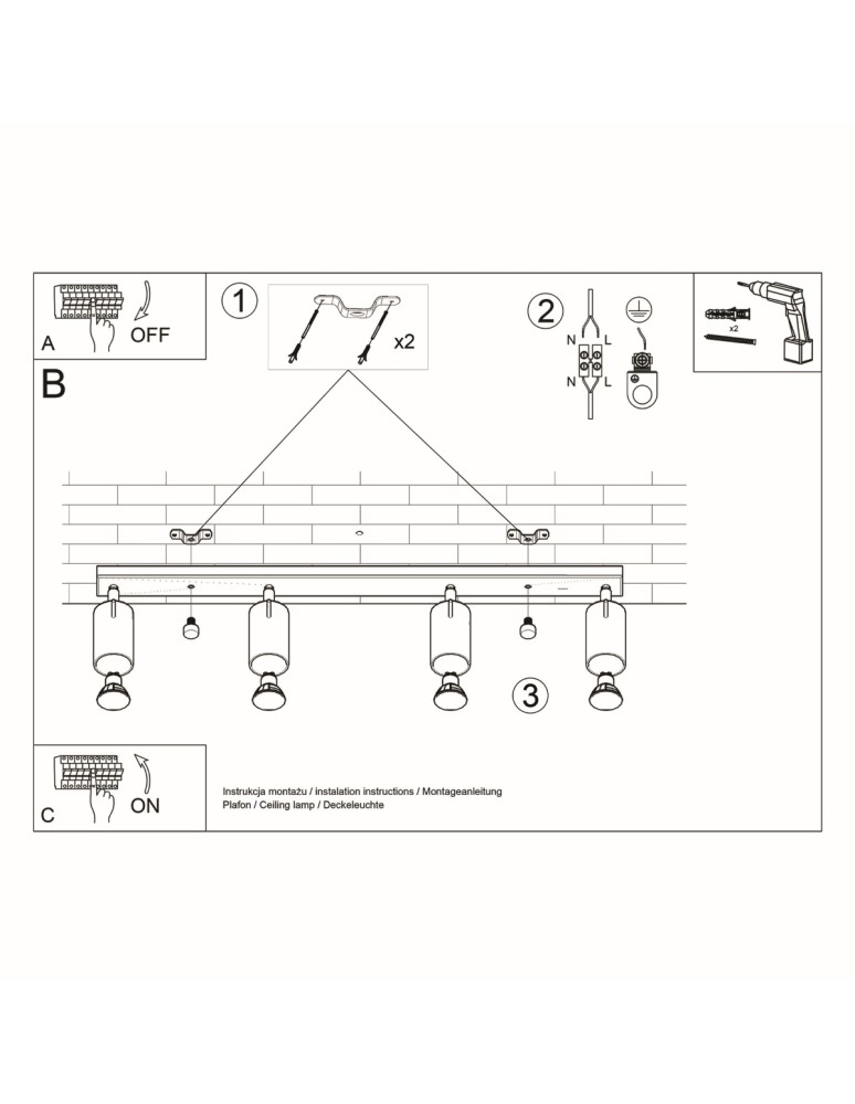 Ceiling lamps - Sollux Plafond RING 4L black SL.0332 - product kolory-swiatla.pl 5