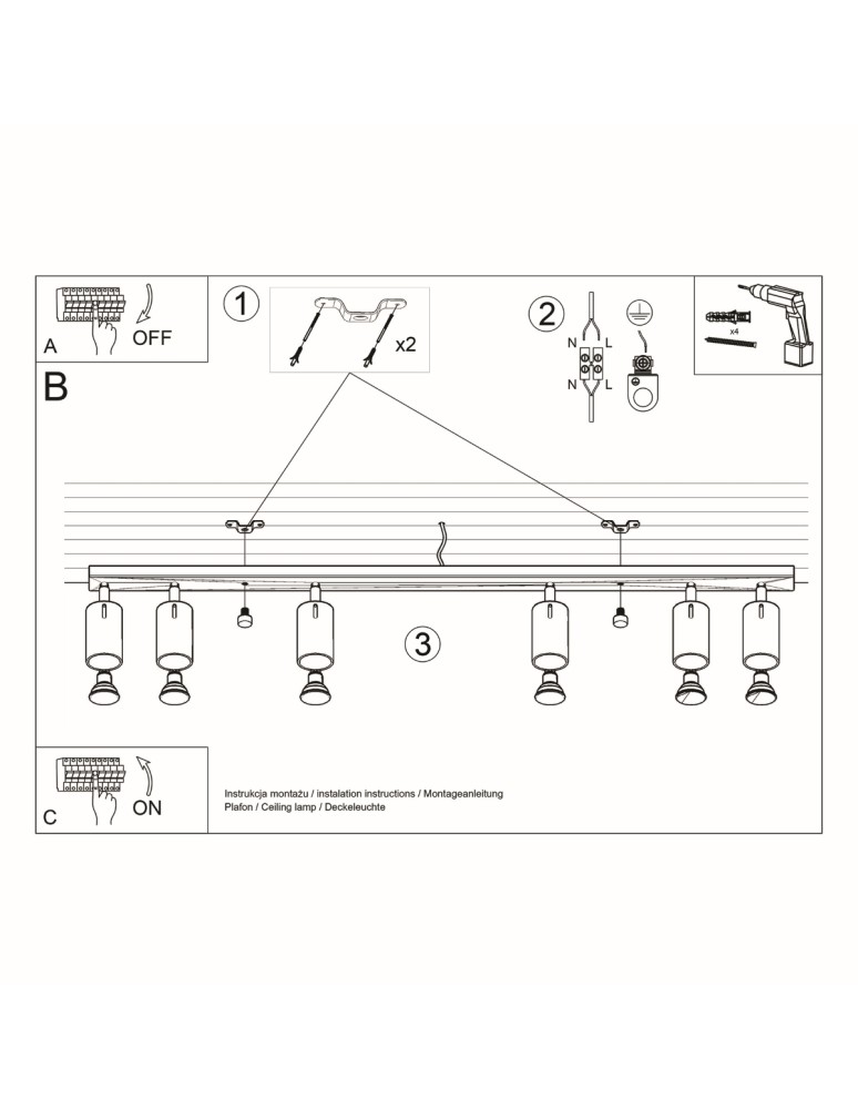 Ceiling lamps - Sollux Plafond RING 6L white SL.0333 - product kolory-swiatla.pl 5