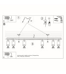 Ceiling lamps - Sollux Plafond RING 6L black SL.0334 - product 5