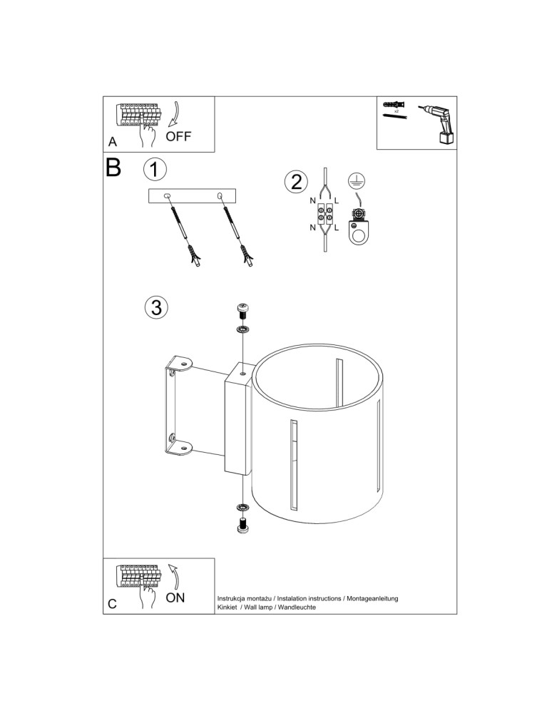 Sollux Kinkiet INEZ czarny SL.0353