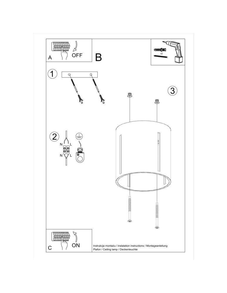 Ceiling lamps - Sollux Plafond INEZ gray SL.0357 - product kolory-swiatla.pl 6