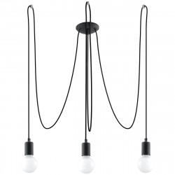 Sollux Żyrandol EDISON 3 czarny SL.0370